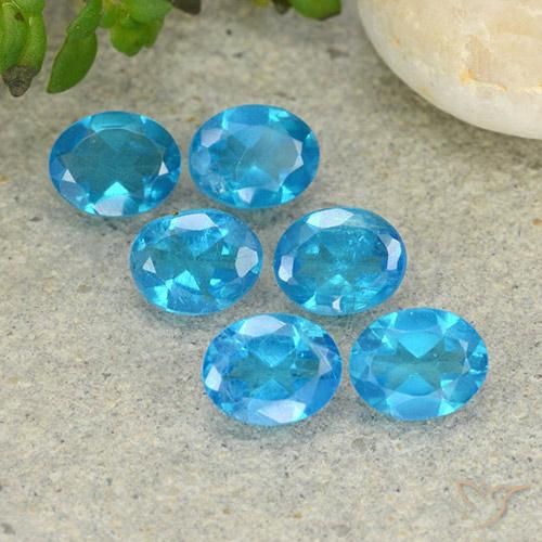 Pedras preciosas de Apatita Azul elétrico natural de 2.10 ct, oval, VS