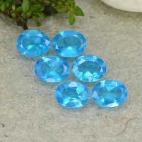 Pedras preciosas de Apatita Azul natural de 1.90 ct, oval, VS