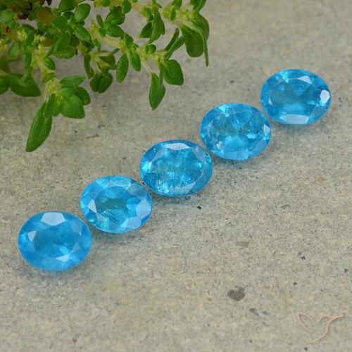 Pedras preciosas de Apatita Azul Azul natural de 1.87 ct, oval, VS