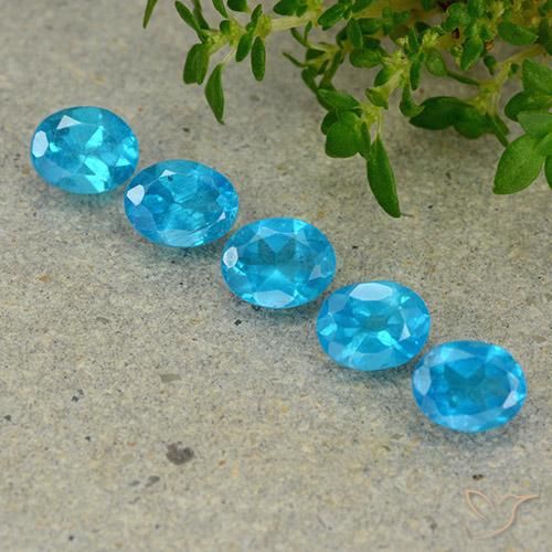 Pedras preciosas de apatita azul natural de 1,81 ct, corte oval, VS