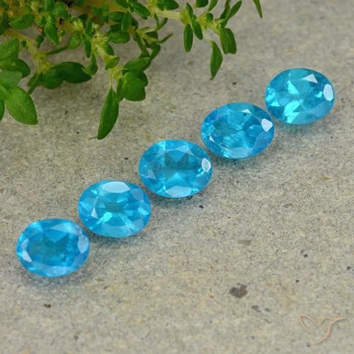 Pedras preciosas de apatita azul natural de 1,81 ct, corte oval, VS