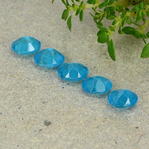 Pedras preciosas de apatita azul natural de 1,81 ct, corte oval, VS