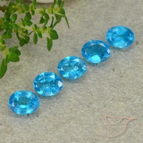 Pedras preciosas de Apatita Azul Aqua Profundo natural de 1.70 ct, oval, VS