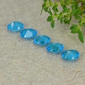 Pedras preciosas de Apatita Azul Aqua Profundo natural de 1.70 ct, oval, VS