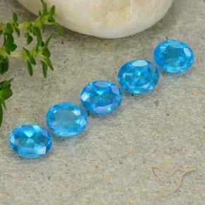 Pedras preciosas de Apatita Azul médio natural de 1.78 ct, oval, VS
