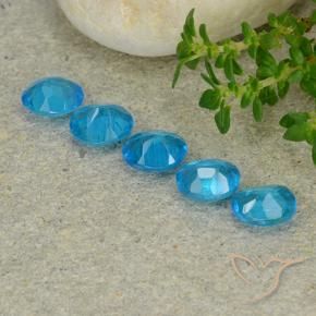 Pedras preciosas de Apatita Azul médio natural de 1.78 ct, oval, VS