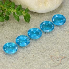 Pedras preciosas de Apatita Azul natural de 1.89 ct, oval, VS