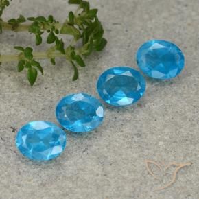 Pedras preciosas de Apatita Azul Aqua Profundo natural de 1.32 ct, oval, VS