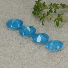 Pedras preciosas de Apatita Azul Aqua Profundo natural de 1.32 ct, oval, VS