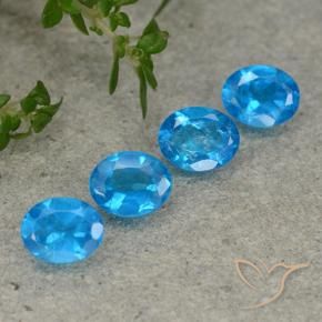 Pedras preciosas de Apatita Azul médio natural de 1.53 ct, oval, VS