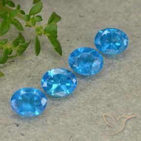 Pedras preciosas de Apatita Azul natural de 1.39 ct, oval, VS