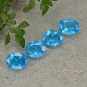 Pedras preciosas de Apatita Azul natural de 1.24 ct, oval, VS