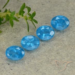 Pedras preciosas de Apatita Azul natural de 1.44 ct, oval, VS