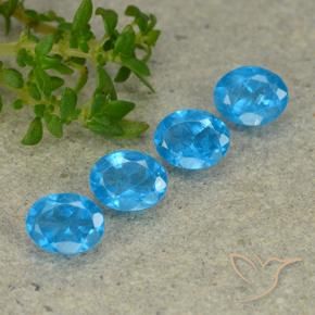Pedras preciosas de Apatita Azul natural de 1.38 ct, oval, VS