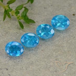 Pedras preciosas de Apatita Azul Aqua Profundo natural de 1.58 ct, oval, VS