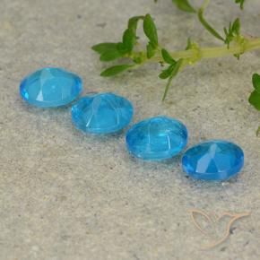 Pedras preciosas de Apatita Azul Aqua Profundo natural de 1.58 ct, oval, VS