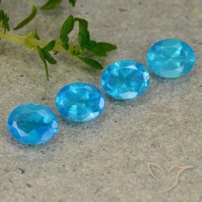 Pedras preciosas de Apatita Azul natural de 1.30 ct, oval, VS