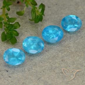 Pedras preciosas de Apatita Água Profunda natural de 1.65 ct, oval, VS