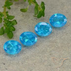 Pedras preciosas de Apatita Azul médio natural de 1.51 ct, oval, VS