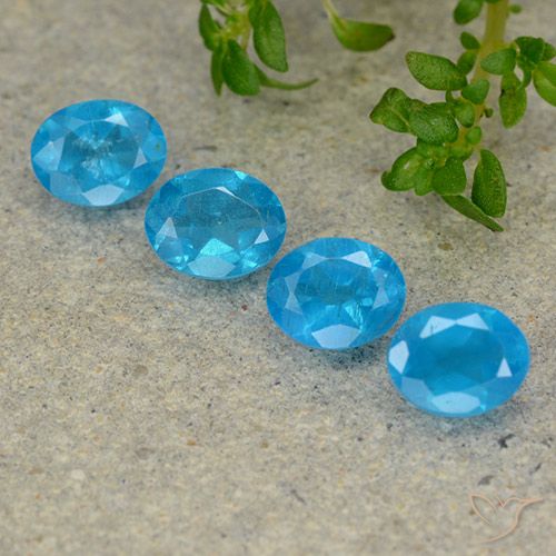 1.38ctw Natural Azul elétrico Apatita, oval, VS