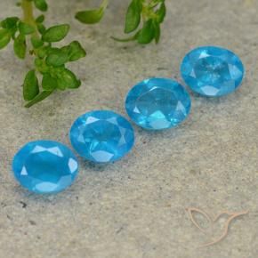 Pedras preciosas de Apatita Azul elétrico natural de 1.38 ct, oval, VS