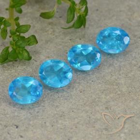 Pedras preciosas de Apatita Azul Aqua Profundo natural de 1.39 ct, oval, VS