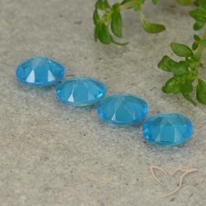 Pedras preciosas de Apatita Azul Aqua Profundo natural de 1.39 ct, oval, VS