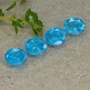 Pedras preciosas de Apatita Azul médio natural de 1.54 ct, oval, VS