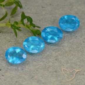 Pedras preciosas de Apatita Azul elétrico natural de 1.40 ct, oval, VS