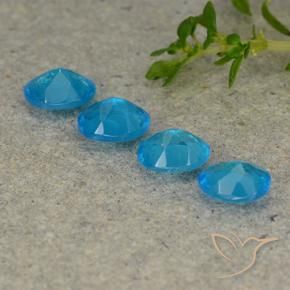 Pedras preciosas de Apatita Azul elétrico natural de 1.40 ct, oval, VS