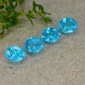 Pedras preciosas de Apatita Azul Aqua Profundo natural de 1.52 ct, oval, VS