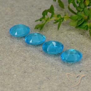 Pedras preciosas de Apatita Azul Aqua Profundo natural de 1.52 ct, oval, VS