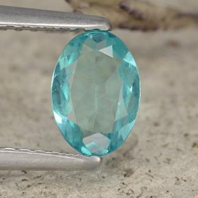Apatita Azul elétrico Natural 0.70ct, Corte Oval, VVS-VS