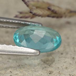 Apatita Azul elétrico Natural 0.70ct, Corte Oval, VVS-VS