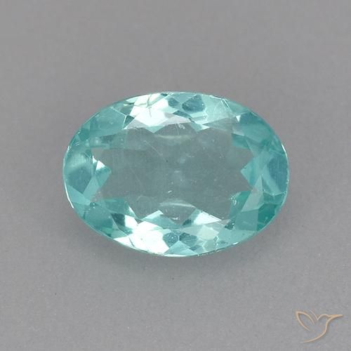 0.77ct Natural Azul verde Apatita, oval, VS