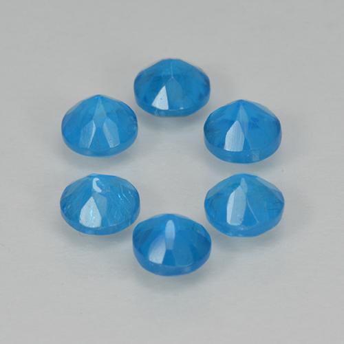 Pedras preciosas de apatita azul natural de 1,21 ct, corte redondo, VS