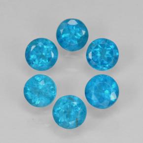 Pedras preciosas de apatita azul natural de 1,30 ct, corte redondo, VS