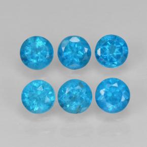 Pedras preciosas de apatita azul natural de 1,30 ct, corte redondo, VS