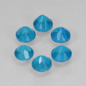 Pedras preciosas de apatita azul natural de 1,30 ct, corte redondo, VS
