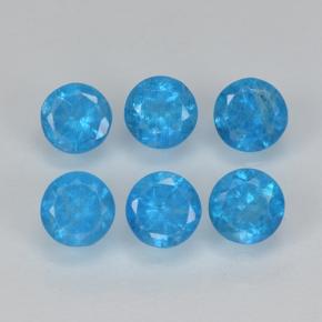 Pedras preciosas de Apatita azul intenso natural de 1.24 ct, Corte Redondo, VS