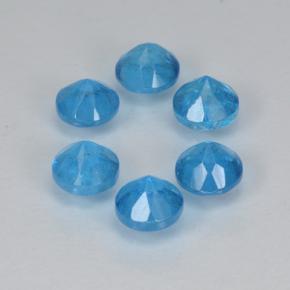 Pedras preciosas de Apatita azul intenso natural de 1.24 ct, Corte Redondo, VS