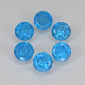 Pedras preciosas de apatita azul natural de 1,22 ct, corte redondo, VS