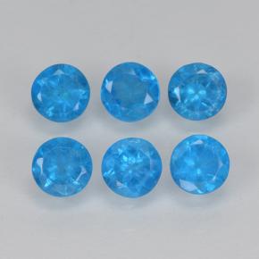 Pedras preciosas de apatita azul natural de 1,22 ct, corte redondo, VS