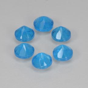 Pedras preciosas de apatita azul natural de 1,22 ct, corte redondo, VS
