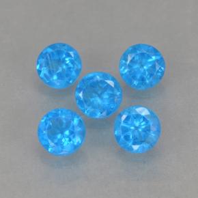 Pedras preciosas de Apatita Azul natural de 0.99 ct, Corte Redondo, VS