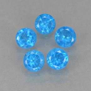 Pedras preciosas de Apatita Azul natural de 0.99 ct, Corte Redondo, VS