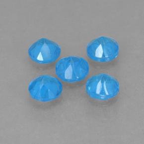 Pedras preciosas de Apatita Azul natural de 0.99 ct, Corte Redondo, VS