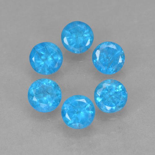 Pedras preciosas de apatita azul natural de 1,21 ct, corte redondo, VS