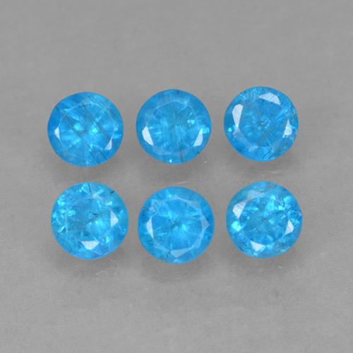 Pedras preciosas de apatita azul natural de 1,21 ct, corte redondo, VS