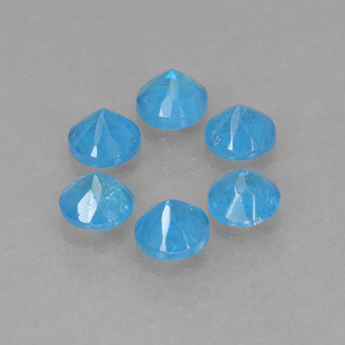 Pedras preciosas de apatita azul natural de 1,21 ct, corte redondo, VS